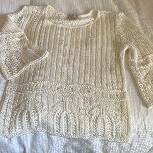 Elamite Size XL Elegant White Knit Sweater